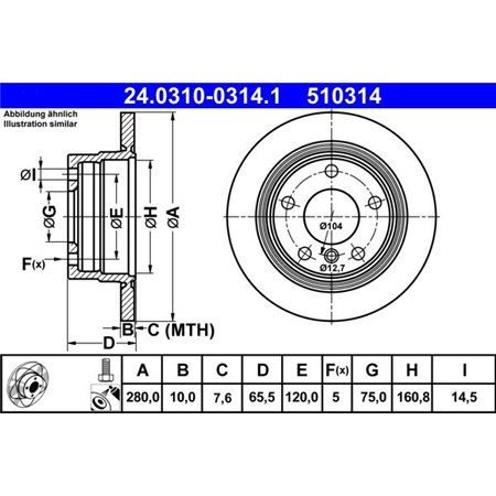 24.0310-0314.1 Bromsskiva ATE