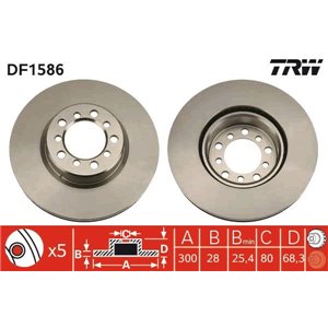 DF1586  Brake disc TRW 