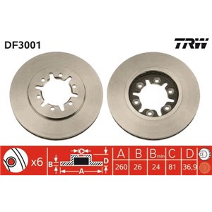 DF3001 Brake Disc TRW - Top1autovaruosad