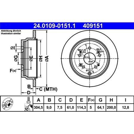 24.0109-0151.1 Bromsskiva ATE