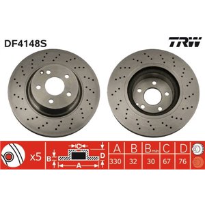 DF4148S Brake Disc TRW - Top1autovaruosad