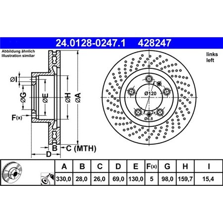 24.0128-0247.1 Brake Disc ATE