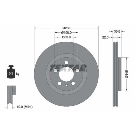 92082305 Brake Disc TEXTAR