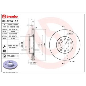 09.C657.11 Bromsskiva BREMBO - Top1autovaruosad