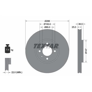 92302303 Тормозной диск TEXTAR - Top1autovaruosad