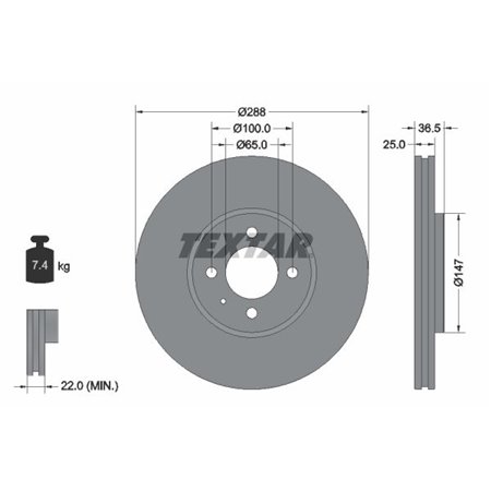 92302303 Brake Disc TEXTAR