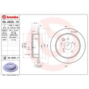 08.A635.11 Тормозной диск BREMBO     