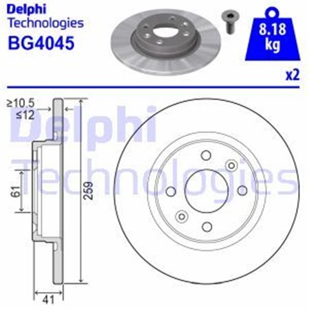 BG4045 Тормозной диск DELPHI