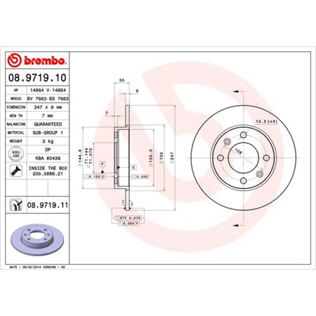 08.9719.11 Brake Disc BREMBO