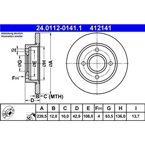 24.0112-0141.1 Brake Disc ATE - Top1autovaruosad