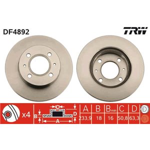 DF4892 Brake Disc TRW - Top1autovaruosad