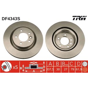 DF4343S Brake Disc TRW - Top1autovaruosad