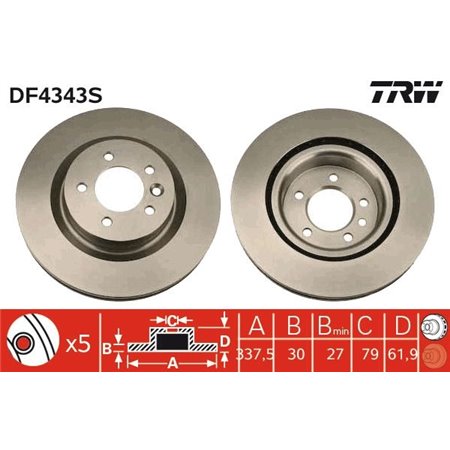 DF4343S Тормозной диск TRW     