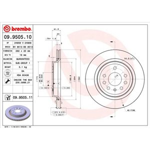 09.9505.11  Brake disc BREMBO 