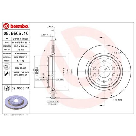 09.9505.11 Jarrulevy BREMBO