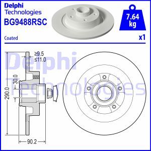 BG9488RSC Тормозной диск DELPHI     
