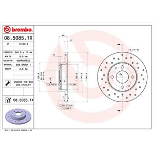 08.5085.1X Brake Disc BREMBO - Top1autovaruosad