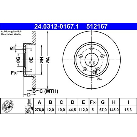 24.0312-0167.1 Brake Disc ATE