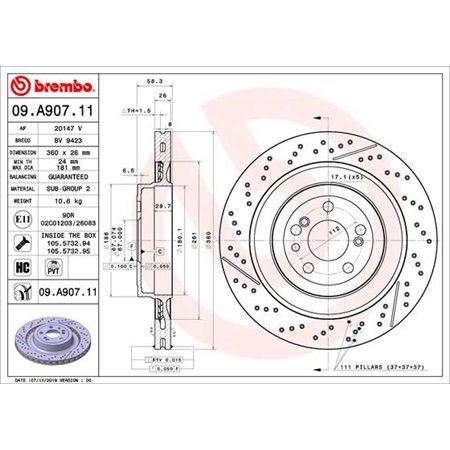 09.A907.11 Brake Disc BREMBO