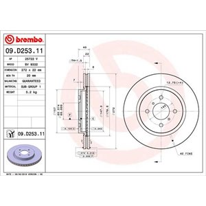 09.D253.11 Bromsskiva BREMBO - Top1autovaruosad