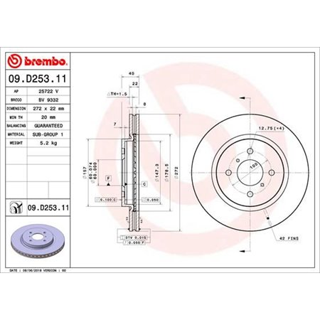 09.D253.11 Bromsskiva BREMBO