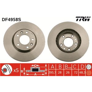 DF4958S Brake Disc TRW - Top1autovaruosad