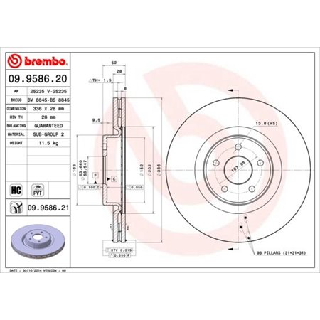 09.9586.21 Piduriketas BREMBO