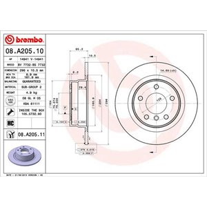 08.A205.11 Тормозной диск BREMBO     