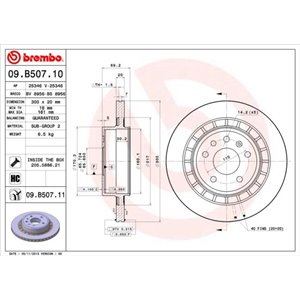 09.B507.11 Bromsskiva BREMBO - Top1autovaruosad