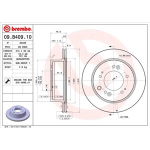 09.B409.10  Brake disc BREMBO 