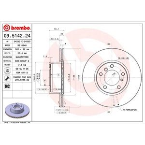 09.5142.24 Jarrulevy BREMBO - Top1autovaruosad