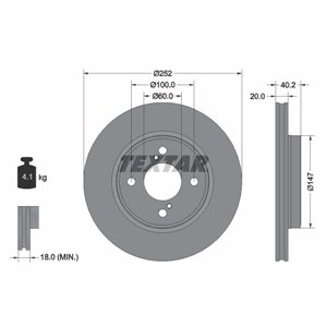 92303703  Brake disc TEXTAR 