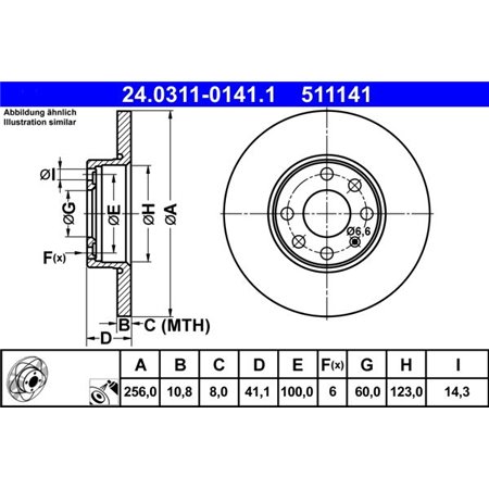 24.0311-0141.1 Bromsskiva ATE