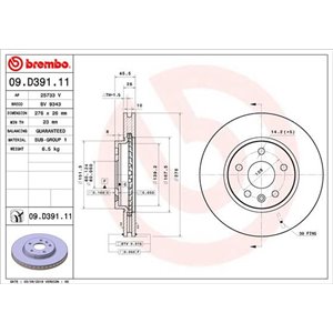 09.D391.11 Тормозной диск BREMBO - Top1autovaruosad