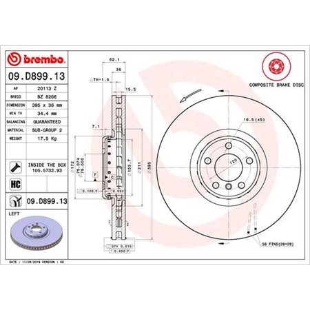 09.D899.13 Jarrulevy BREMBO