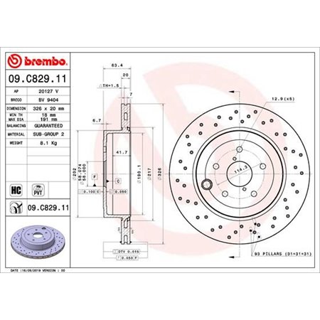 09.C829.11 Jarrulevy BREMBO