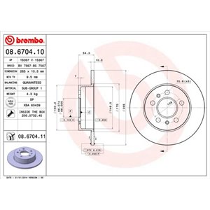 08.6704.11 Bromsskiva BREMBO - Top1autovaruosad