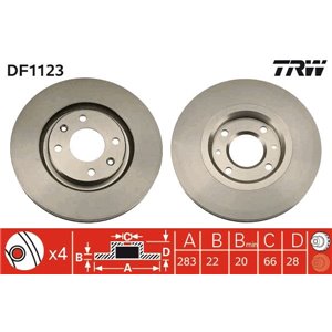 DF1123  Brake disc TRW 