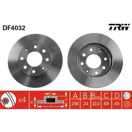 DF4032 Тормозной диск TRW