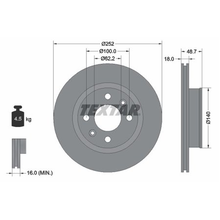 92196503 Brake Disc TEXTAR