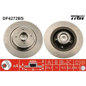 DF4272BS  Brake disc with bearing TRW 