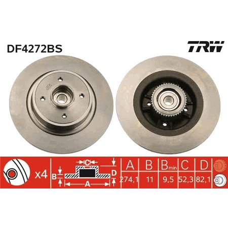 DF4272BS Тормозной диск TRW     