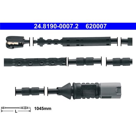 24.8190-0007.2 Varning kontakt, bromsbelägg slitage ATE