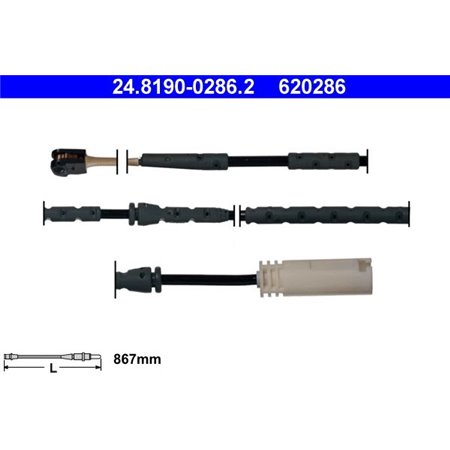 24.8190-0286.2 Warning Contact, brake pad wear ATE