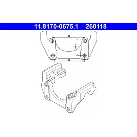 11.8170-0675.1 Bracket, brake caliper ATE