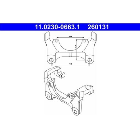 11.0230-0663.1 Кронштейн, корпус скобы тормоза ATE