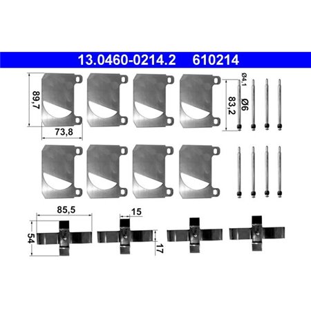 13.0460-0214.2 Accessory Kit, disc brake pad ATE