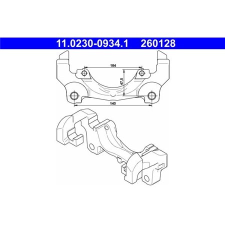 11.0230-0934.1 Кронштейн, корпус скобы тормоза ATE