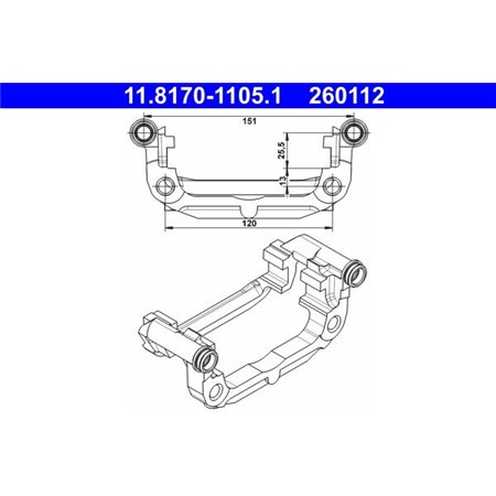 11.8170-1105.1 Bracket, brake caliper ATE