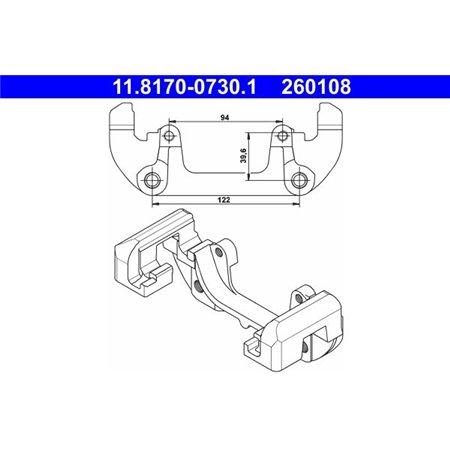 11.8170-0730.1 Bracket, brake caliper ATE